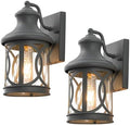2-Pack Outdoor Wall Lights, Porch Lights, Waterproof Outdoor Wall Sconce, Exterior Light Fixture Grey Finish with Clear Glass Shade for Garage Patio Front Door Balcony, 12in. by Laplusbelle