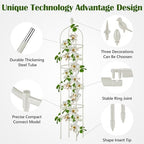 2 Pcs Garden Obelisk Trellis for Climbing Plants Outdoor 6 Ft Rose Bush Round Trellis for Pots Rustproof Metal Pipe with Plastic Coated Plant Flower Trellises for Clematis Vine Jasmine Support - Image 4