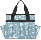 Garden Tool Bag Organizer Garden Tote Bag with Pockets Pattern Small Flowers Tool Storage Organizer Gardening Tool Kit Holder 13" x 6.8" x 2.8" by Unknown