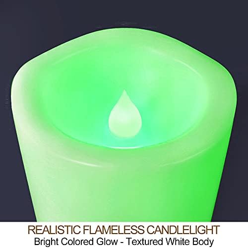 4-Pack Multicolor 3x6 Outdoor LED Pillar Candles with Timer and Remote - IP64 Waterproof Color Changing LED Pillar Candles - Battery Operated Flickering Flameless Candle Unscented - Image 6