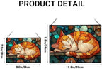 Sleeping Cat Curled in Window Light Rectangular Stained Glass Suncatcher – Hanging Window Panel with Animal & Nature Scene – Vibrant Glass Art Gift for Wildlife, Fantasy, Nature Lovers ZqhdE1 - Image 4