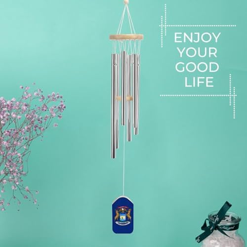 Flag of Michigan Wind Chime Memorial Zen Atmosphere Hanging Decoration for Garden Yard - Image 6