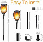 2 Pack Solar Light Outdoor (Super Larger Size) 96led Solar torches for outside,Ultra-Bright Solars Light with Flickering Flame,Auto Lighting Dusk to Dawn Landscape Patio Lights for Garden Decor - Image 3