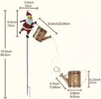 Christmas Santa Solar Kettle Lights, Solar Garden Watering Can Lights with Cascading Lights, Waterproof Hanging Metal Outdoor Lantern Decorations for Garden Patio Porch Yard (Warm) - Image 2