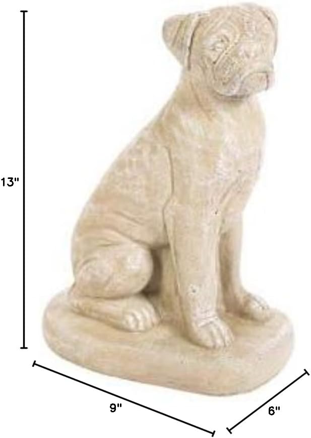 Solid Rock Stoneworks Boxer Dog- 13" Tall x 6" w x 9" Dia- Desert Sand - Image 3