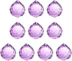 Crystal Ball Prisms, Sun Catcher Hanging Prism Sun Catcher Pendant 44mm / 1.73Inch & 10 Pack & Crystal Purple-Fitting for (Outdoor/Indoor/Windows/DIY Decor/Feng Shui/Chandelier) by YELARXI