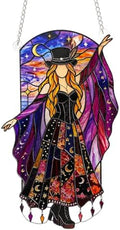 Handmade Stained Glass Wind Spinner, Dancing Lady Window Suncatcher,Model B by Unknown