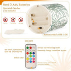 KLL William Morris Rush Grass Pattern Decorative Flickering Outdoor flameless Candles with Timer Electronic Lights Waterproof with timers for Window Window Battery Powered - Image 4