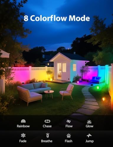 Onforu RGBW Flood Lights Outdoor with Remote, 4 Units in 1 Cord, Plug in - Image 4