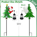 2 Packs Metal Solar Christmas Tree Santa Claus Garden Stakes Solar Lights - Image 2