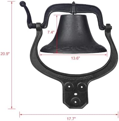 Large Cast Iron Bell, Antique Vintage Dinner Bells,Door Bell for Outdoor Garden Backyard Liberty Farm Church School - Image 6
