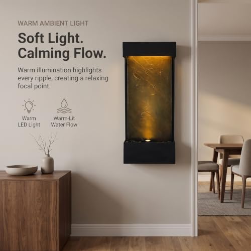 Bumilgar 35.43 in Indoor Outdoor Wall Mounted Waterfall Fountain Black - Image 3