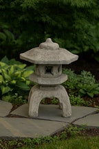 Solid Rock Stoneworks Medium 3-Piece Japanese Lantern – 22" H x 17" W x 17" D – Concrete Garden Statue – Outdoor Pagoda Decor – Heavy Stone Sculpture – Made in USA - Image 2