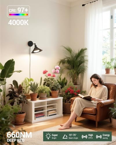 Bailoch Wall Mounted Grow Light for Indoor Plants, 4000K+660nm, 1-Pack - Image 5
