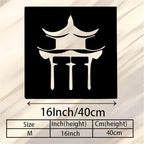 Traditional Pagoda Metal Wall Art, Asian Zen Garden Iron Sculpture, Weather-Resistant Outdoor/Indoor Decor for Patio, Living Room, Meditation Space(40CM/16IN) - Image 5