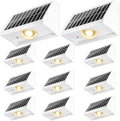Solar Fence Lights Outdoor Waterproof Warm & Cool White & RGB（12Pack White） by SenLuKit