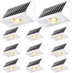 Solar Fence Lights Outdoor Waterproof Warm & Cool White & RGB（12Pack White） by SenLuKit