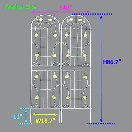 Garden Trellis for Climbing Plants Outdoor, 2-Pack 86" Metal Rustproof - Image 5