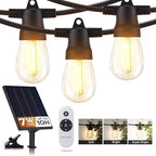 Brightech Solar String Lights with 48 Hanging Edison Bulbs and Brightness Controls with Remote 7W-104 3000K by Brightech