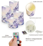 Purple Dragonfly Flickering Flameless Candles Pillar LED Candles with Remote and Timer Set of 4 Color Changing Battery Operated Candles for Valentines Home Wedding Birthday Decoration - Image 3