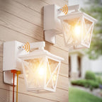 Ehaho Porch Light with GFCI Outlet Aircraft Grade Aluminum Alloy-White 2PCS by Ehaho