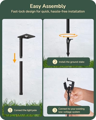EDISHINE Low Voltage Pathway Lights, Wired Landscape Lighting, 10 Pack - Image 6