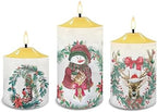 Cozeyat 3Pcs Flameless Candles Battery Operated, Christmas Snowman ELK Design Warm Yellow Tealights, 4/6H Timers LED Candles with Remote Control for Christmas Decor - Image 2