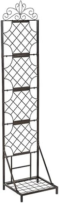 Evergreen Garden Classic Metal Plant Stand with Lattice Trellis for Climbing Plants, Floor Tall Plant Stand Indoor and Outdoor for Patio, Porch, Garden by EvergreenGarden