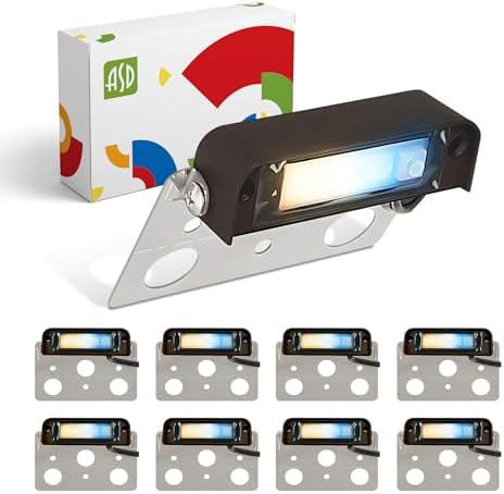 ASD LED 4 Inch Retaining Wall Light Fixture, Hardscape Paver Lighting | 5CCT, Low Voltage, Swivel, Waterproof, ETL Listed | 2W 130LM 2200K-5000K 12V | Landscape Step Illumination | Bronze, 8 Pack by ASDLightingCorporation
