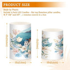 ALAZA Lily Flower Greece Flameless Candles, LED Pillar Candles with Remote Timer, Battery Operated Candles Set of 2 - Image 7