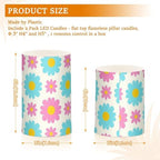 Lovely Daisy Floral Peach Blue Flameless Votive Candles with Remote Candles with Timer Waterproof Electronic Lights Flickering Led for Christmas Battery Operated Flickering 2-Piecing Set - Image 3