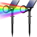 WELALO Solar Lights Outdoor Waterproof Flag Spotlights 2 Pack (Colored) by WELALO