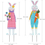 YEAHOME Easter Decorations Outdoor, Set of 2 Metal Bunny Decorative Garden Stakes for Easter Decor, Spring Rabbits Yard Stakes for Home Outside Front Door Porch Lawn Garden Backyard Decorations - Image 4