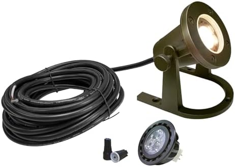 COLOER 12V Low Voltage Solid Brass Heavy Duty Underwater Pond Light 1 Pack by COLOER