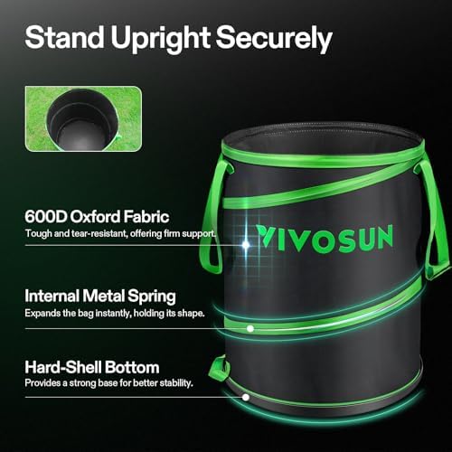 VIVOSUN 47-Gallon Collapsible Garden Bag, Yard Waste Containers - Image 2