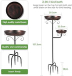 42" Large Freestanding Metal Bird baths for Outdoors Bird Feeder Ground for Garden Decor, Removable Bowl with Strong 5 Stakes, Bird Bath for Outside, Ground Mounted Birdbaths for Pation Backyard Lawn - Image 3