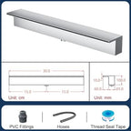 Stainless Steel Pool Waterfall Spillway for Garden Ponds, Wall-Mounted Fountain Kit, Outdoor Water Flow Decor for Patios & Backyards, 30cm Wide, Silver Finish - Image 3