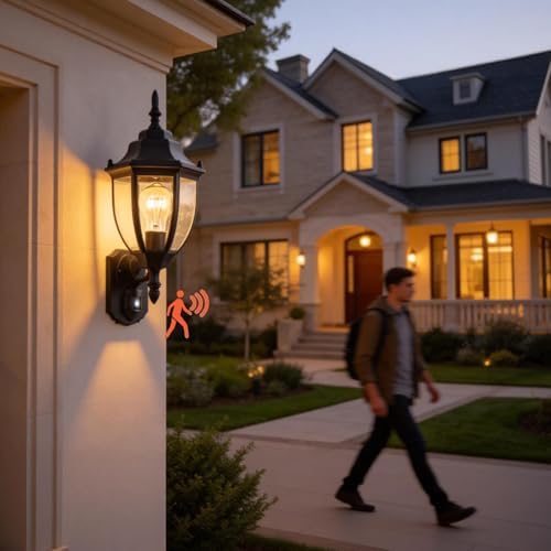 Porch Lights Outdoor Motion Sensor Wall Sconce Anti-Rust Aluminum, Exterior Outdoor Wall Lights Dusk to Dawn Porch Light Fixture Wall Mount for House Outside Patio - Image 5