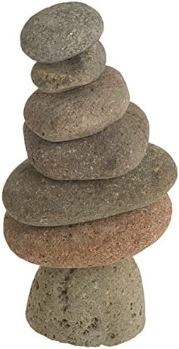 Ancient Graffiti Large 7-Stone Natural River Stone Cairn, 11 inches - Image 4