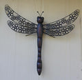 1 - Large Dragonfly Metal Wall Art, Antique Brown Finish, 21" x 22.5", Indoor Outdoor Yard Decor with Mounting Bracket, GS-106 by Unknown