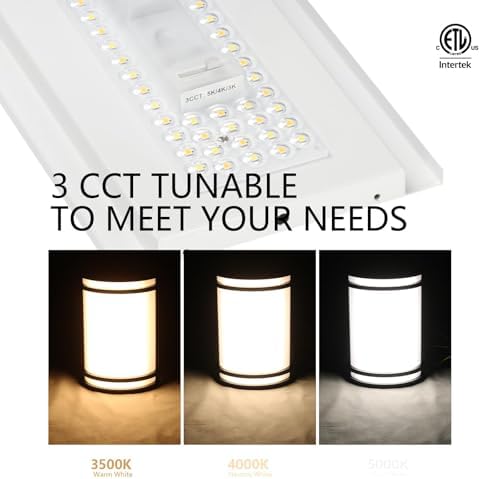 10in Dusk to Dawn Front Porch Light 15W 1200lm(75W Eqv.) 120V, 3000K/4000K/5000K Adjustable IP65 Modern Half-Cylinder Outdoor Wall Sconce Light for Exterior Hallway Corridor, ETL Listed(Black) - Image 3
