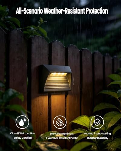 4 Pack Outdoor Step Lights, 1W 48LM LED Aluminum Low Voltage Landscape Lighting with Patent Connector, 3000K Warm White IP65 Waterproof Low Voltage Deck Lights, ETL, UL, CSA Listed - Image 3
