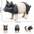 Garden Pig Statues Outdoor Decor, 26″ Black Spotted Pig Figurines Sculpture - Image 2
