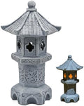 Resin Solar Japanese Pagoda Garden Statue Lantern, Decorative Zen Landscape Light for Yard Patio Lawn, Waterproof Outdoor Decor Style 4 by Unknown