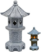 Resin Solar Japanese Pagoda Garden Statue Lantern, Decorative Zen Landscape Light for Yard Patio Lawn, Waterproof Outdoor Decor Style 4 by Unknown