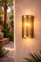 Moroccan Brass Wall Lamp Sconce Home Decor, Handmade Lighting Copper Metal Lights Turkish Lamp, Ramadan Candle Lantern, Candle Holder, Indoor Outdoor, Patio, Porch, Shelf, Garden (Prism) - Image 7