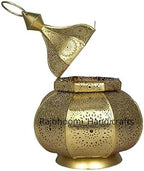 Iron Hanging Tealight Outdoor Moroccan Candle Lantern, Metal Finish Type Candle Lantern Gift for Home and Outdoor Décor (Golden) by Rajbhoomi_handicrafts