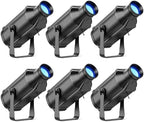 LEKO Profile Stage Spotlights, 100W RGB COB Lights, Zoom Control & DMX512 Par Ellipsidal Lights, 7CH Manual Focus LED Spotlight for Show Stage Performance Event, 6 Pack by FANCYBLING