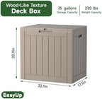 EasyUp Outdoor Storage Box, Waterproof Resin Deck Box, Reinforced Stability UV-Resistant for Patio, Garden and Poolside (Gray, 32 Gallons) - Image 2
