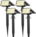 HGGH Solar Lights Outdoor Waterproof IP67, 60 LED 3 Lighting Modes Solar Spot Lights Outdoor for Yard Garden Pathway Landscape, Auto On/Off, Function 2 in 1(Warm White, 4 Pack) by Home